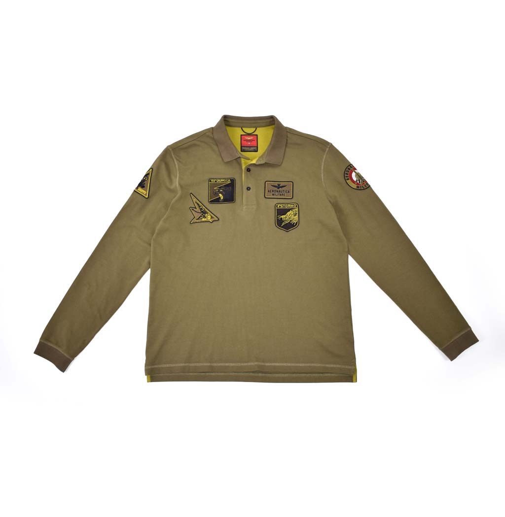 Поло-лонгслив AERONAUTICA MILITARE FW 21/22/TR verde militare (TS 1571) 