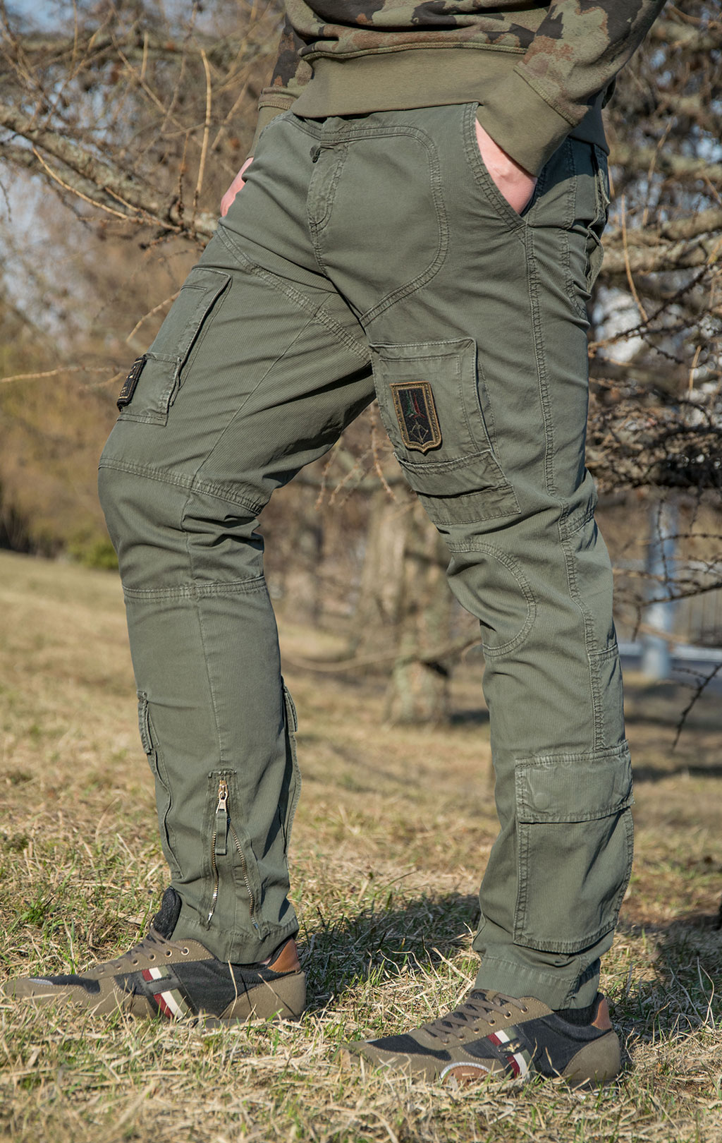 Брюки-карго AERONAUTICA MILITARE SS 22/AL verde militare (PA 1478) 