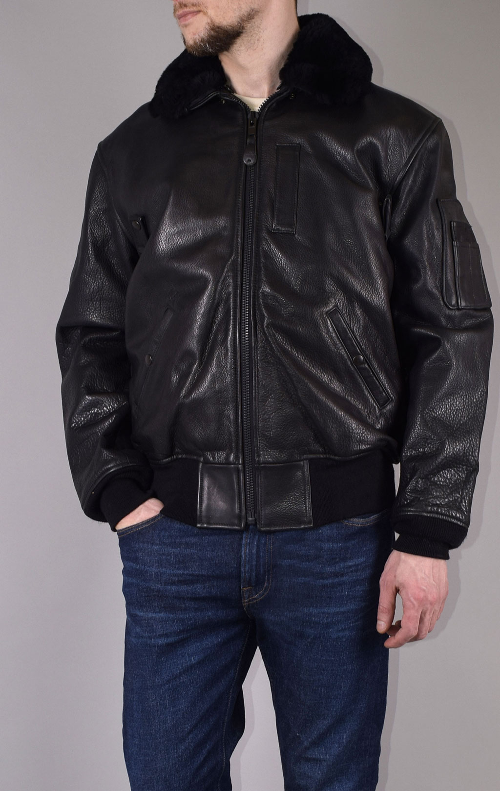 Куртка-пилот COCKPIT B-15 Slim Fit кожа SLIM FIT black (Z27H02) 