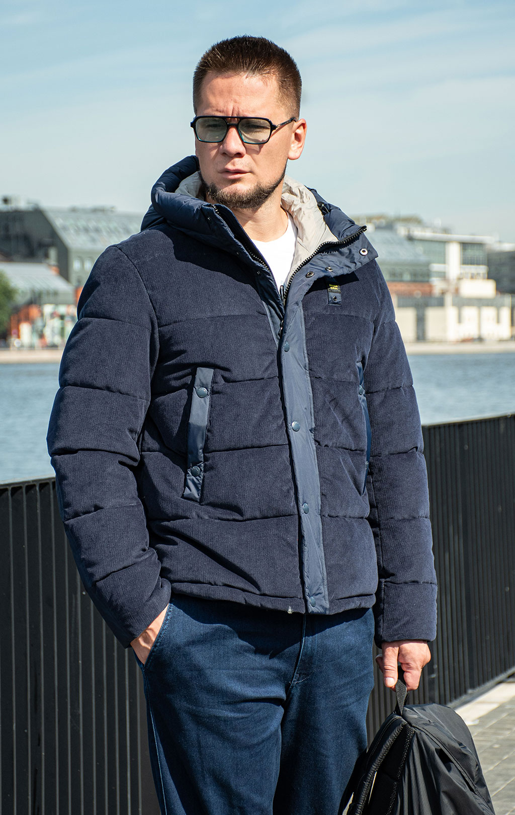 Куртка-пуховик BLAUER FARGO вельвет FW 24/25 blue (CO2115) 