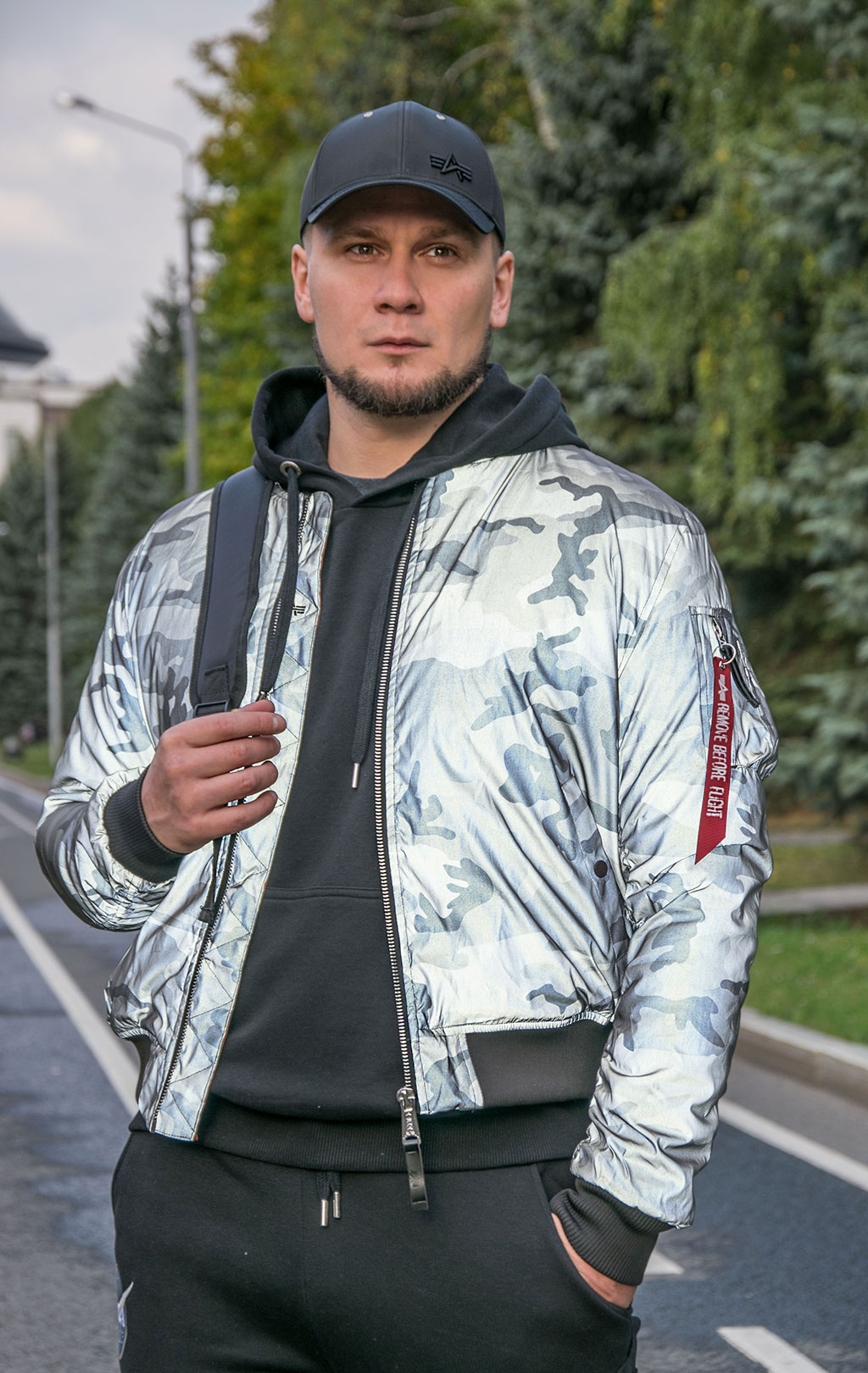 Бомбер ALPHA INDUSTRIES VF 59 REFLECTIVE CAMO MA-1 black camo 