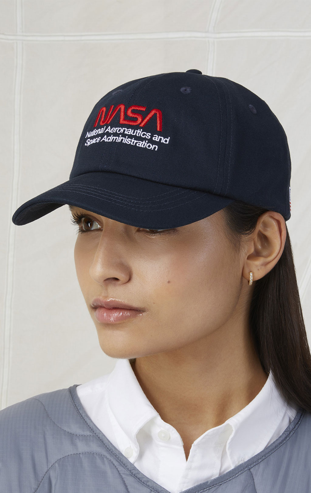 Бейсболка ALPHA INDUSTRIES NASA WORM LOGO CAP SS 23 replica blue 