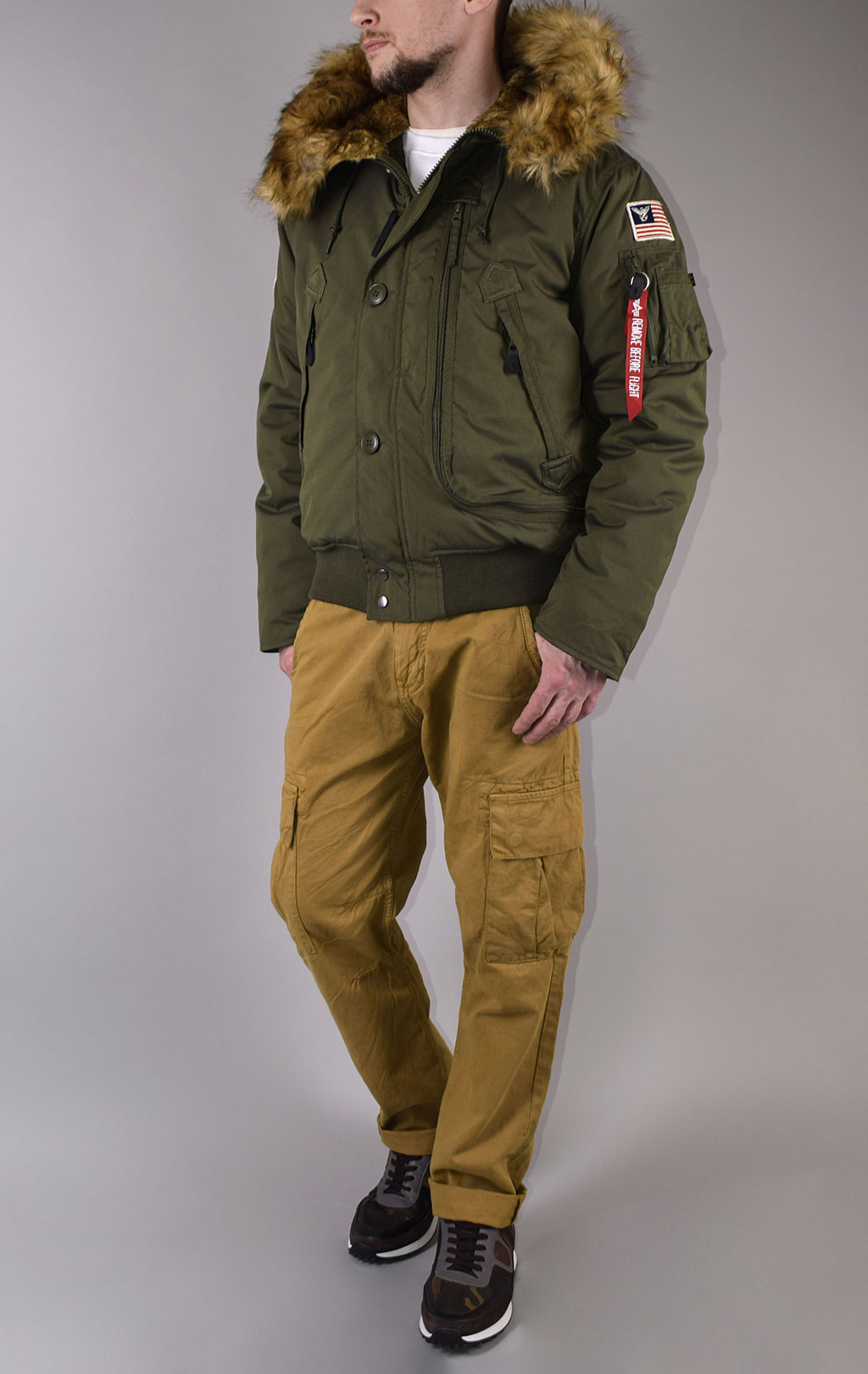 Аляска короткая ALPHA INDUSTRIES POLAR SV dark green 