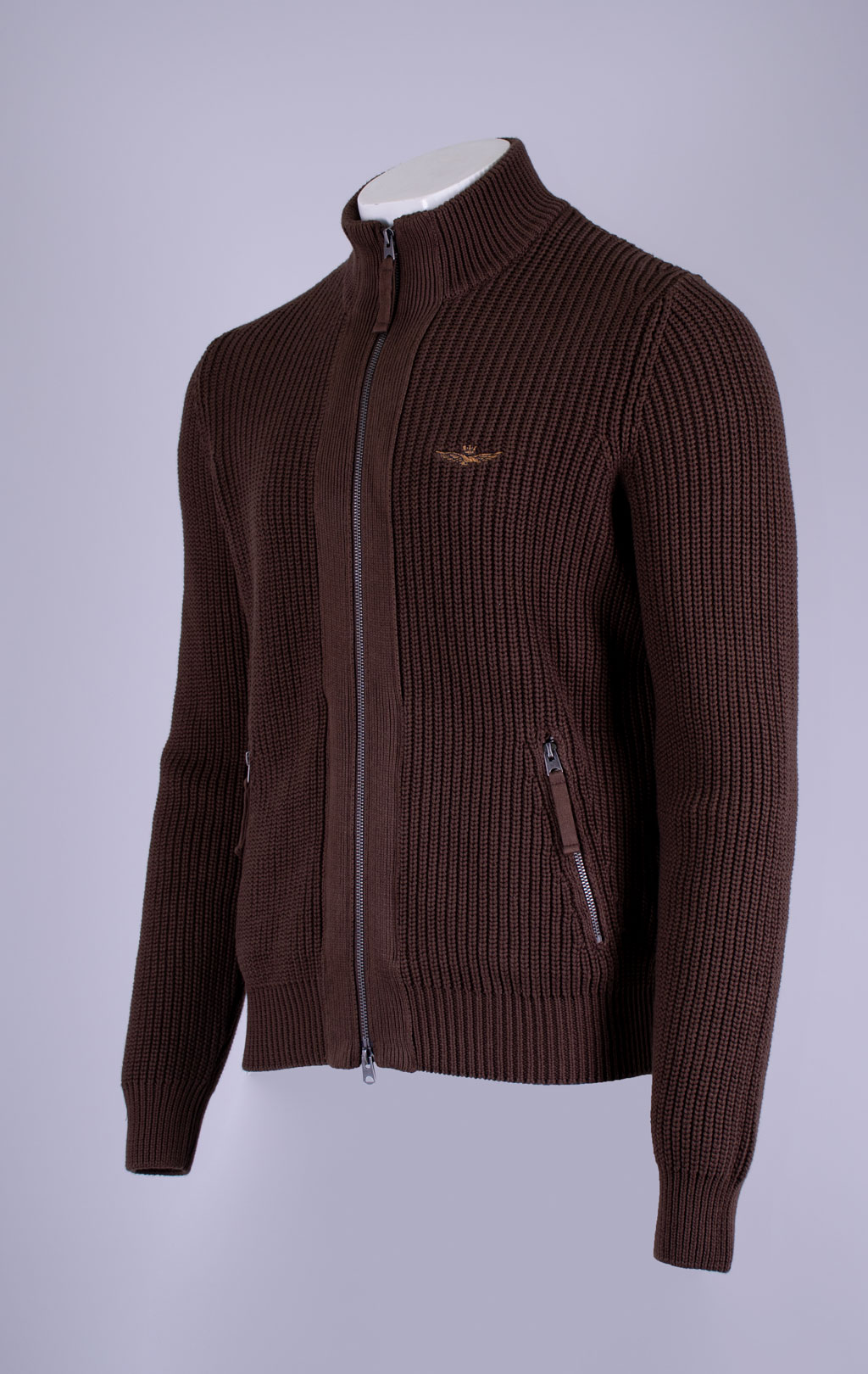 Свитер на молнии AERONAUTICA MILITARE FW 26/27/BG chestnut brown (MA 1664) 