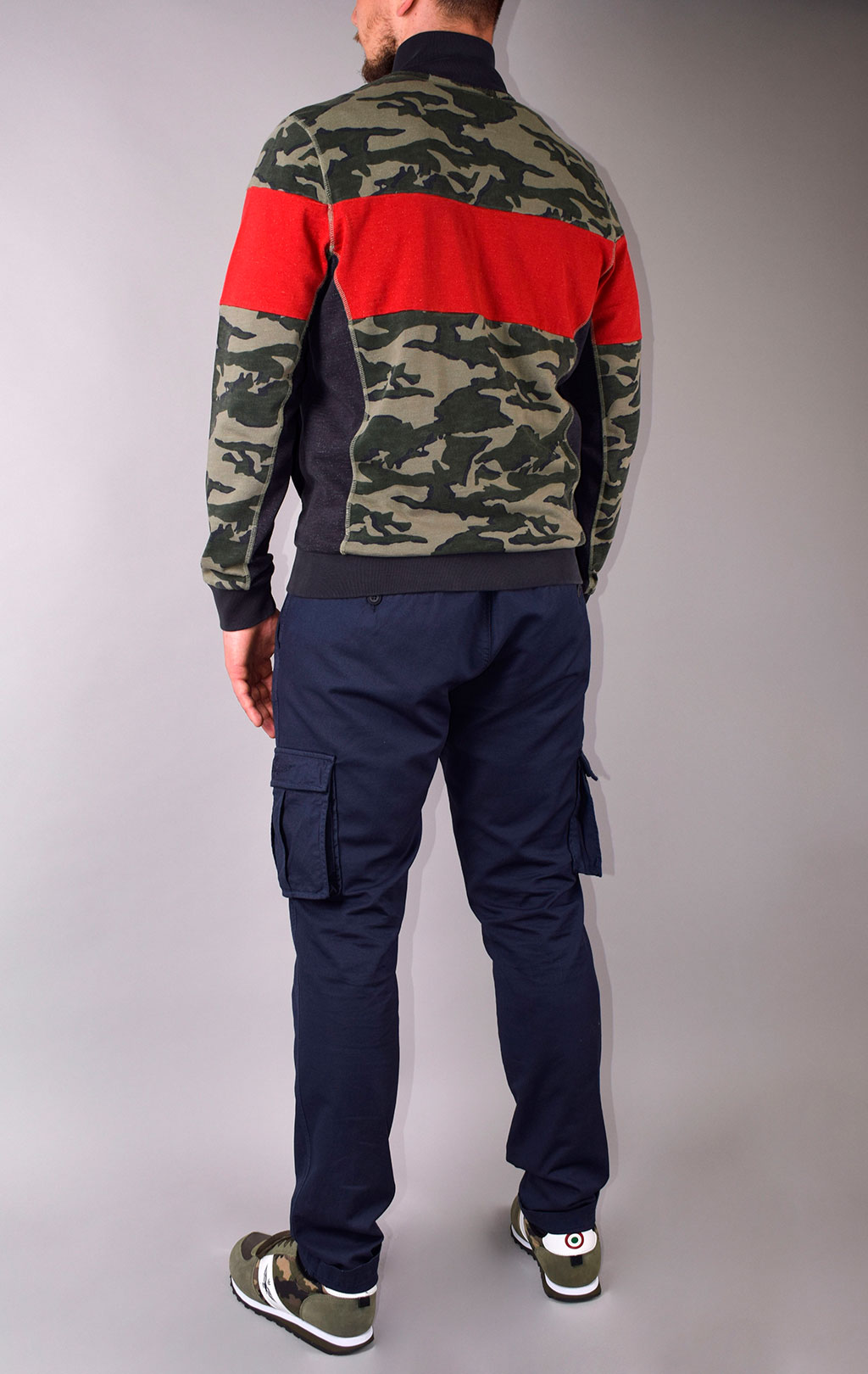 Толстовка AERONAUTICA MILITARE SS 20/IN camouflage/rosso/blue navy (FE 1489) 