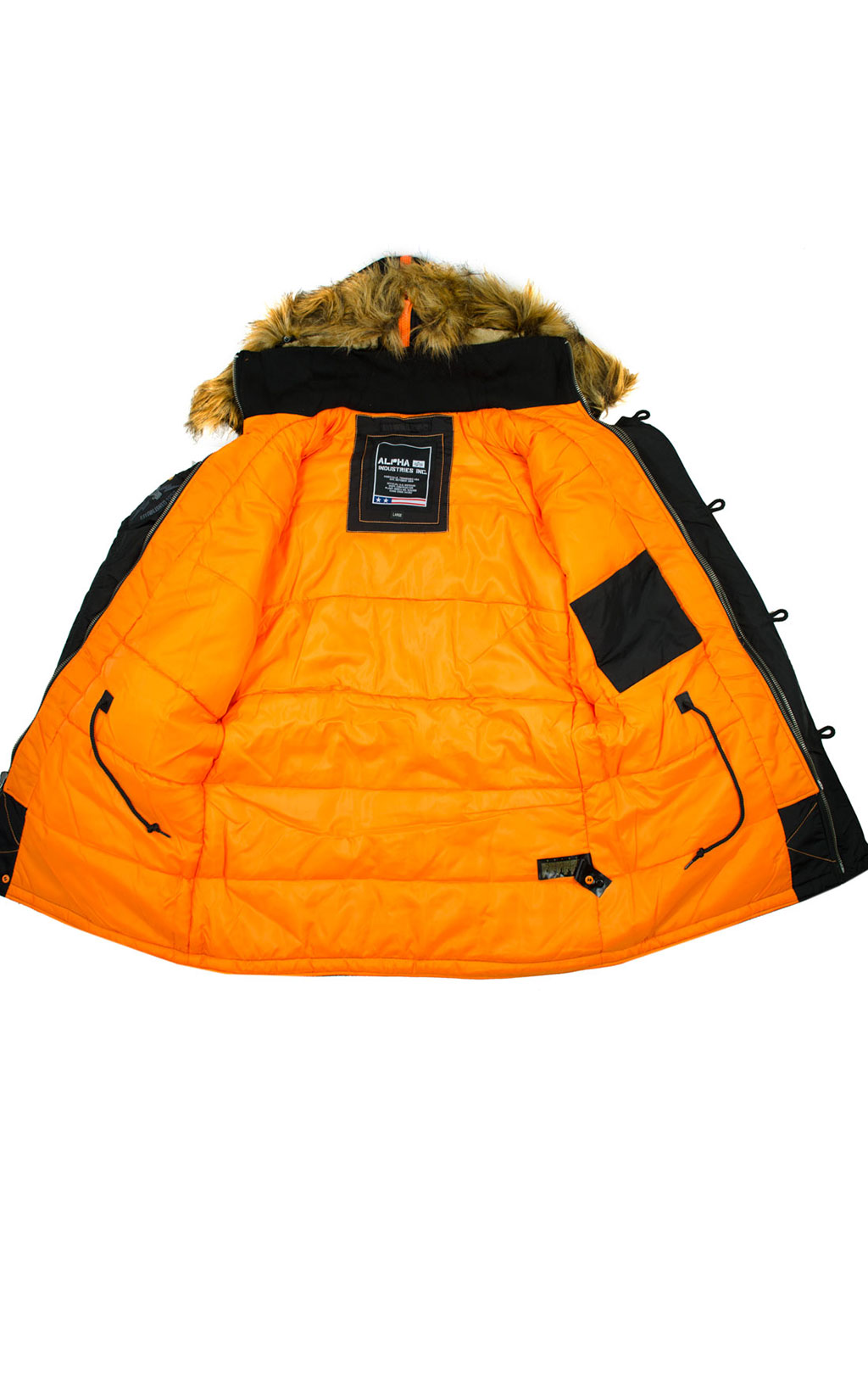 Аляска ALPHA INDUSTRIES PPS big size N-3B black/orange 