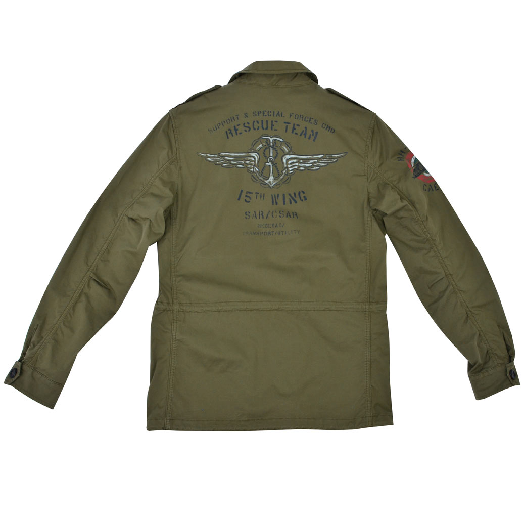 Ветровка AERONAUTICA MILITARE FIELD JACKET M-65 green military (AB 1663) 