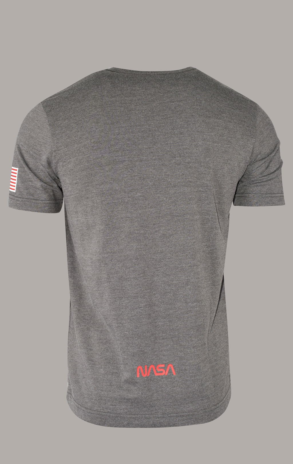 Футболка ALPHA INDUSTRIES NASA WORM LOGO TEE плотная SS 23 dark charcoal heather 