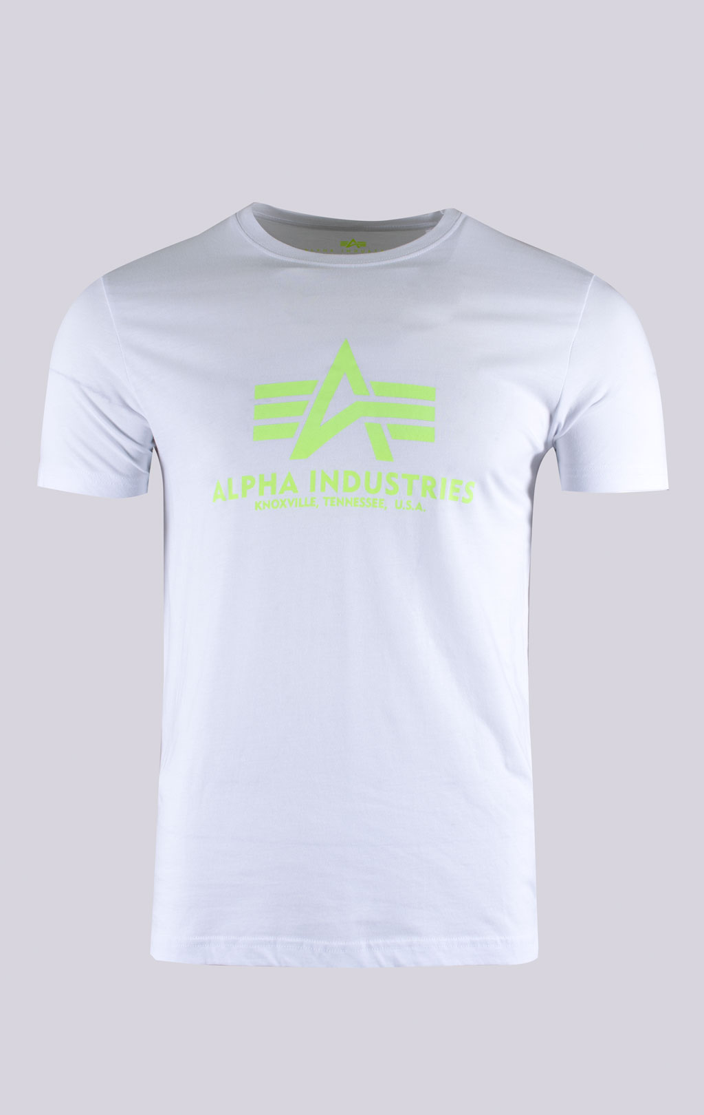 Футболка ALPHA INDUSTRIES BASIC T white/neon yellow 