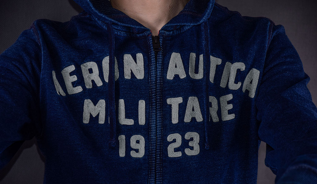 Толстовка с капюшоном AERONAUTICA MILITARE SS19 indigo (FE 1357) 