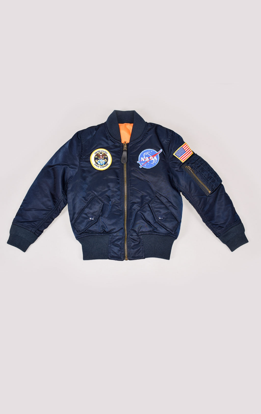 Детская куртка-бомбер лётная ALPHA INDUSTRIES Youth NASA MA-1 FW 21/22 m rep. blue 