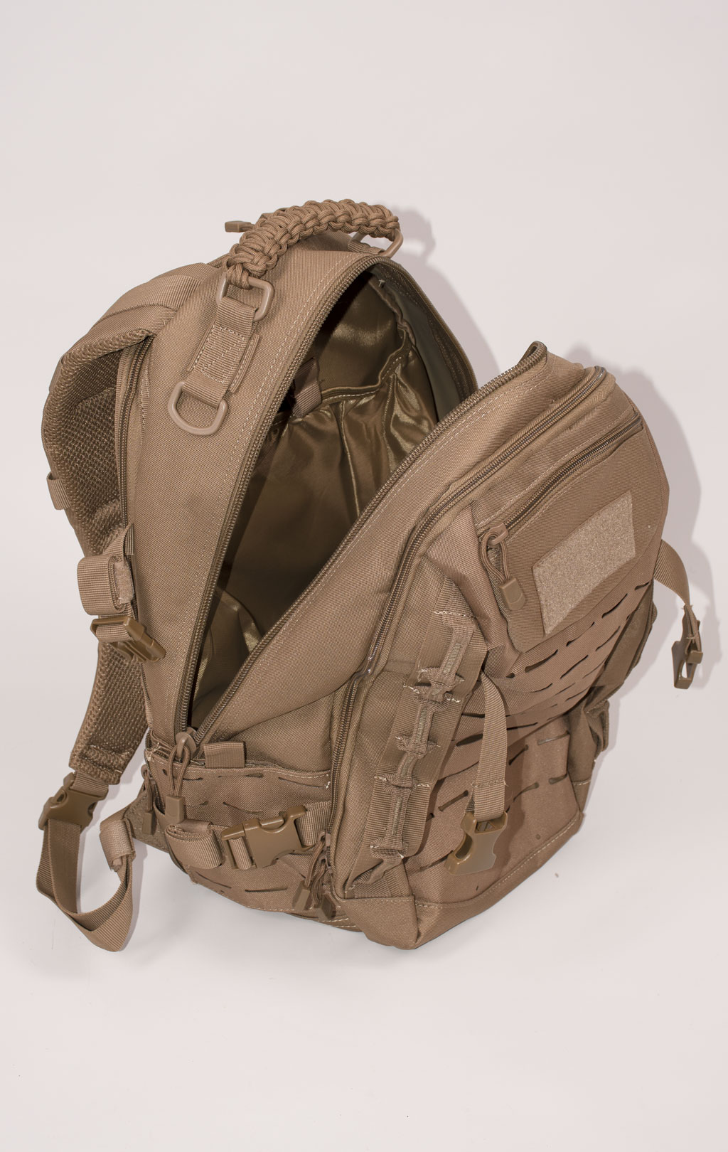 Рюкзак тактический 30L front laser cut, paracord dark brown BS-544 Китай
