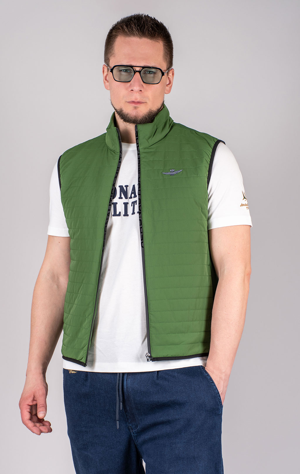 Жилет AERONAUTICA MILITARE SS 25 m/BD forest green (AB 2206) 