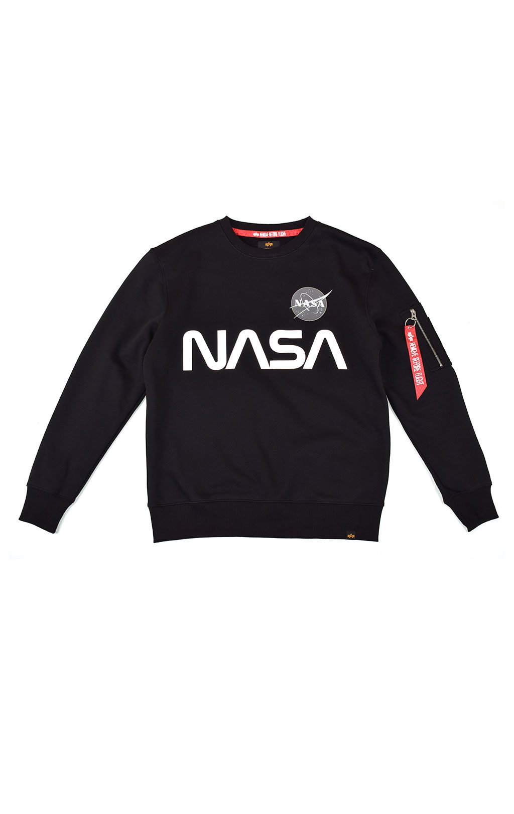 Свитшот ALPHA INDUSTRIES NASA reflective black 