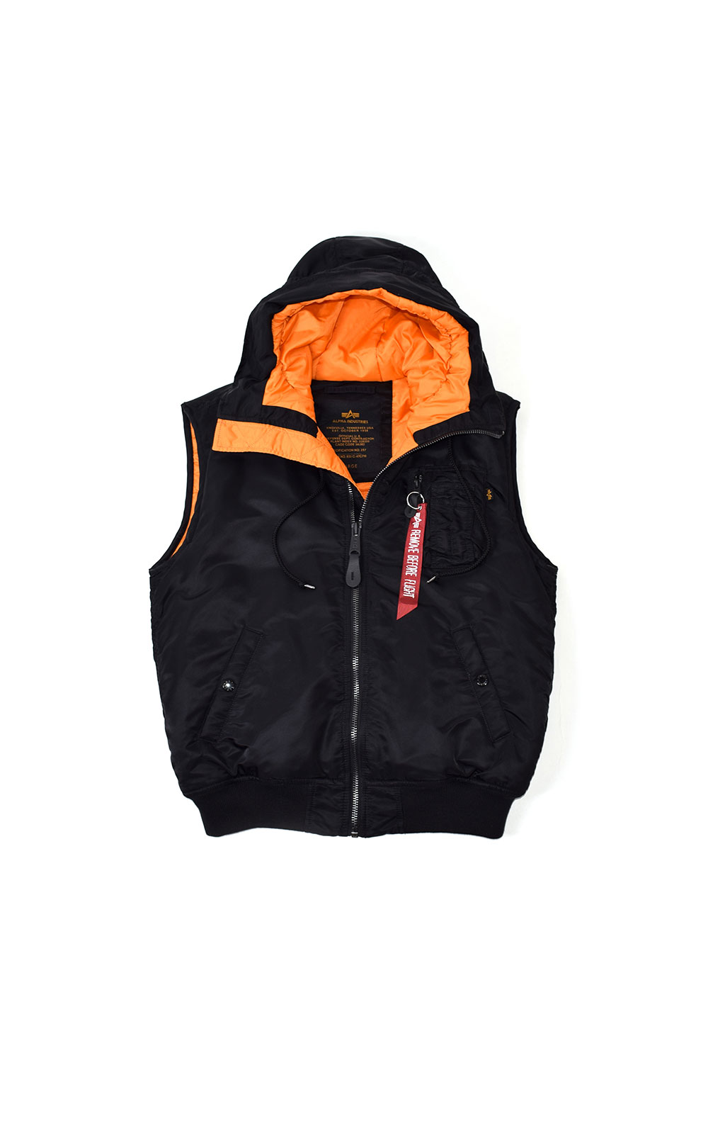 Жилет ALPHA INDUSTRIES HOODED MA-1 black 