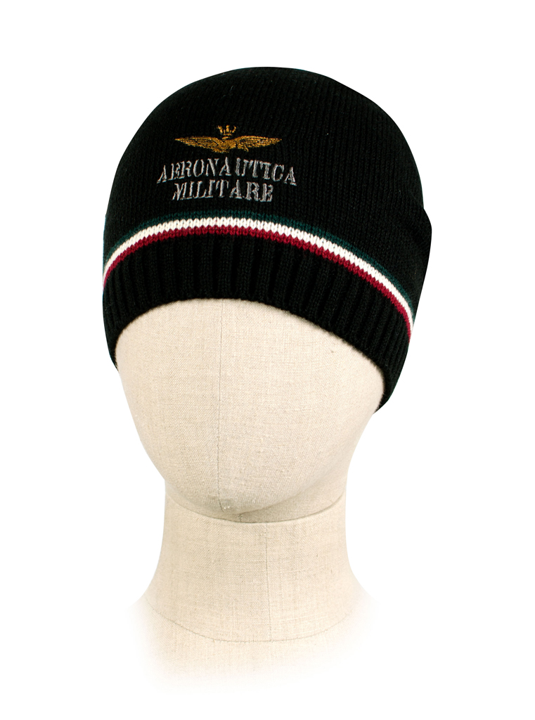 Шапка вязаная AERONAUTICA MILITARE nero (HA 952)