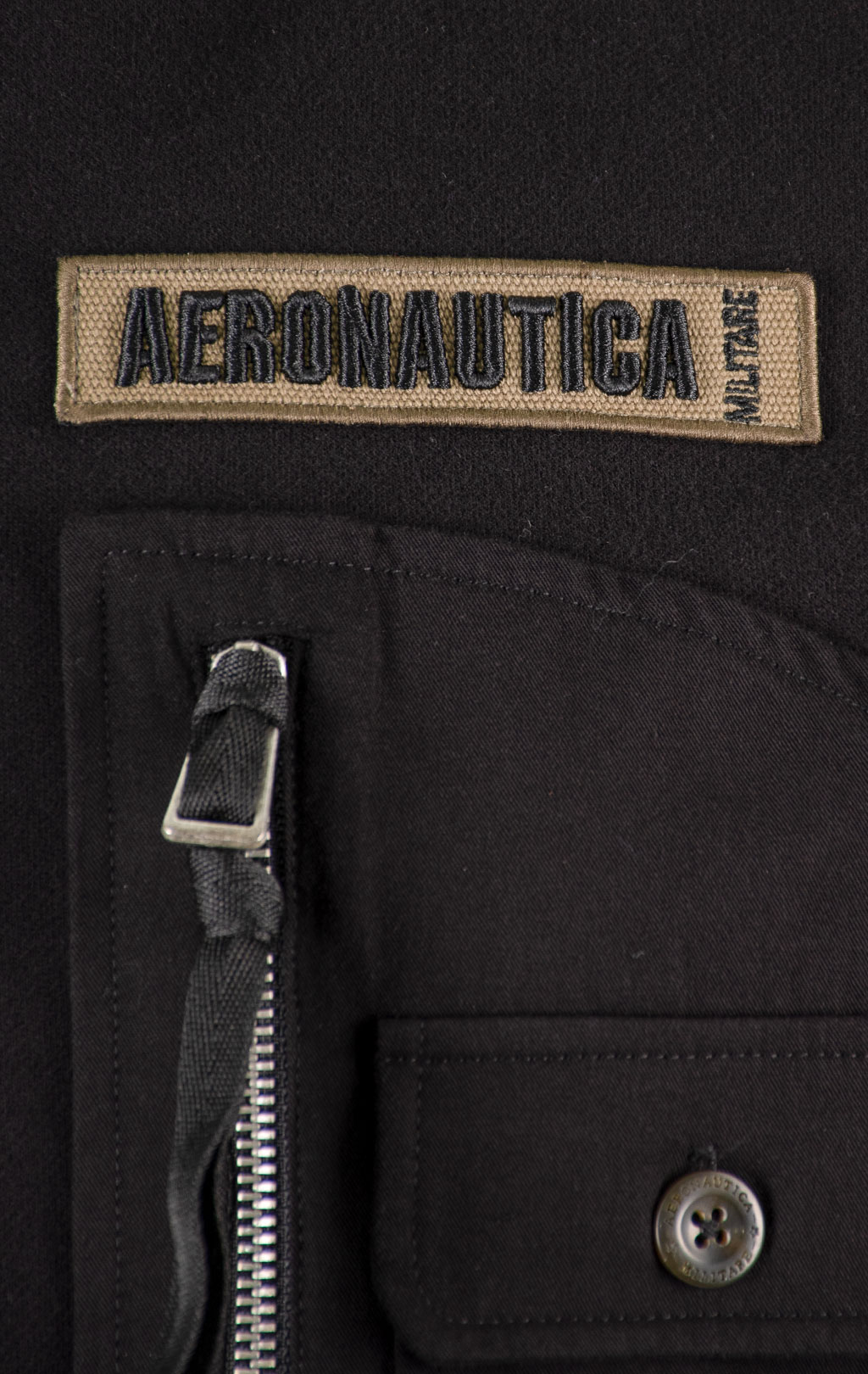 Толстовка с капюшоном AERONAUTICA MILITARE FW 25/26/TR jet black (FE 2068) 