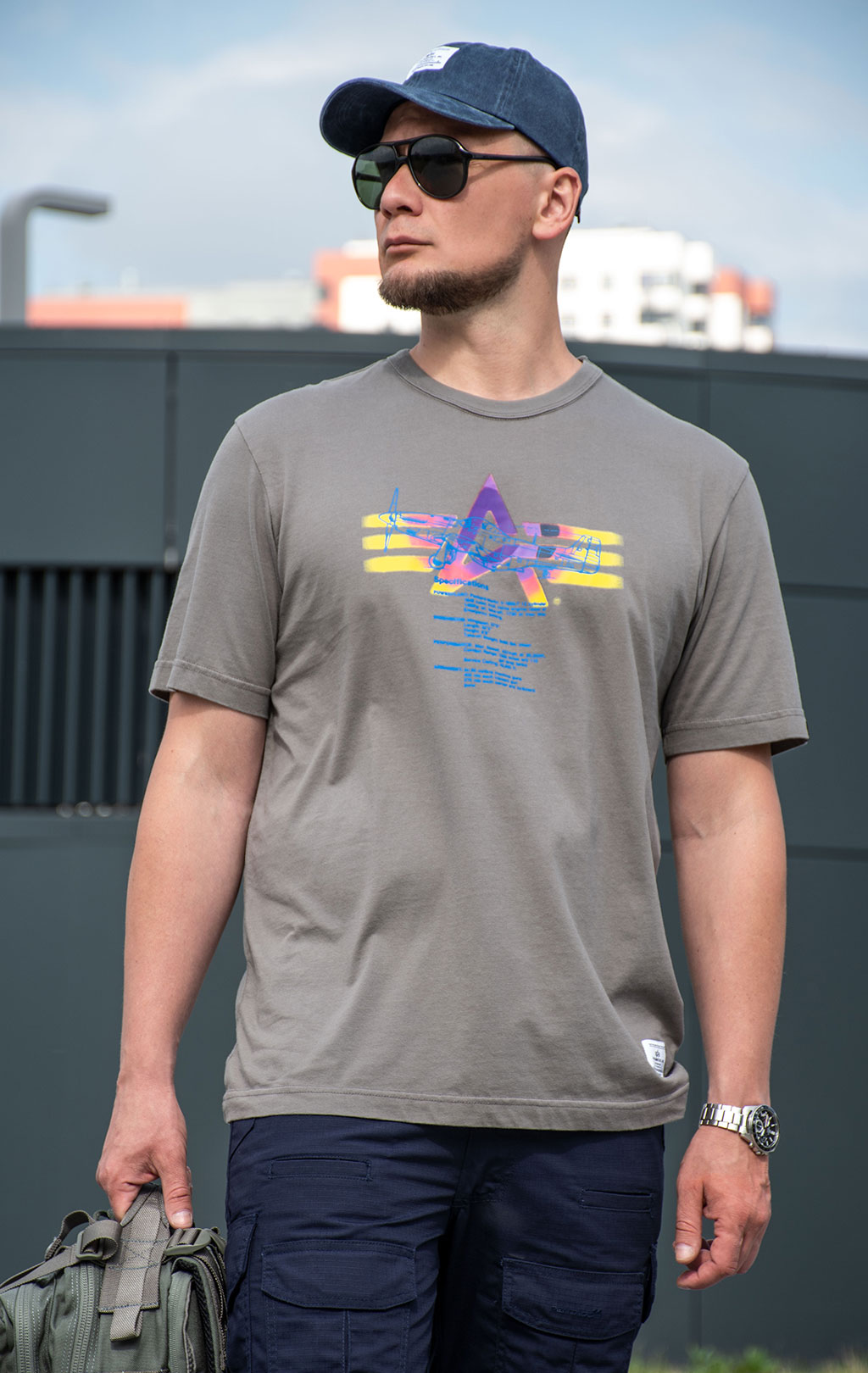 Футболка ALPHA INDUSTRIES ALPHA GRADIENT TEE SS 24 aircraft gray 