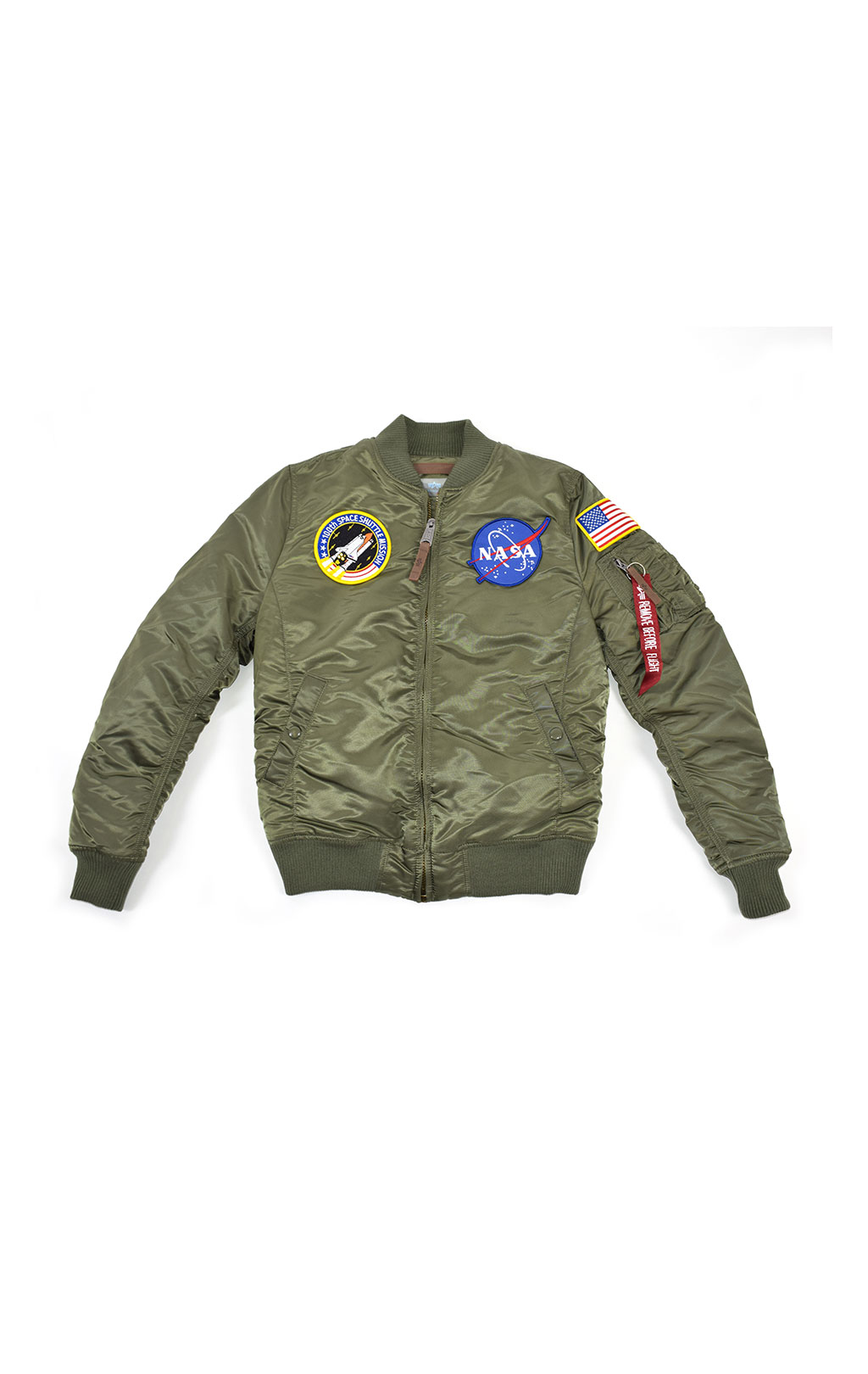 Женская куртка-бомбер лётная ALPHA INDUSTRIES VF NASA MA-1 sage green 