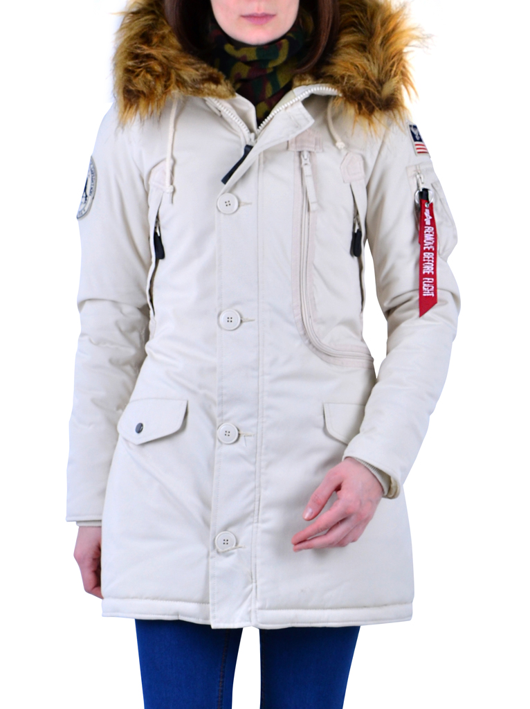 Женская аляска ALPHA INDUSTRIES POLAR white off 