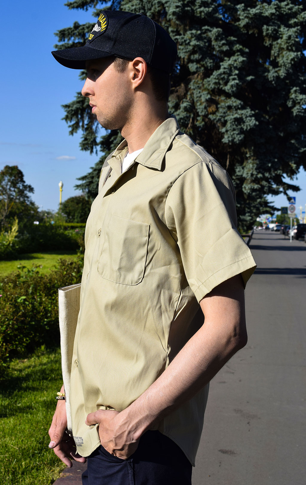 Рубашка Institution Shirt khaki США