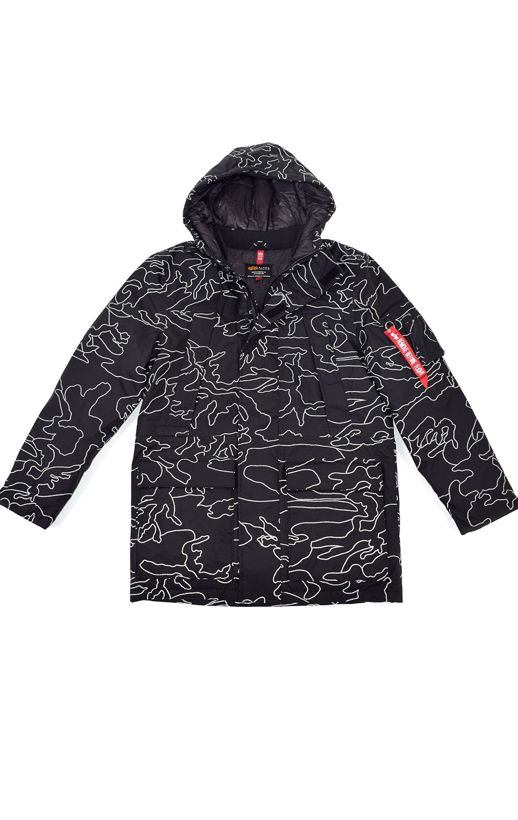 Аляска ALPHA INDUSTRIES PRIMALOFT PARKA N-3B reflective black camo 