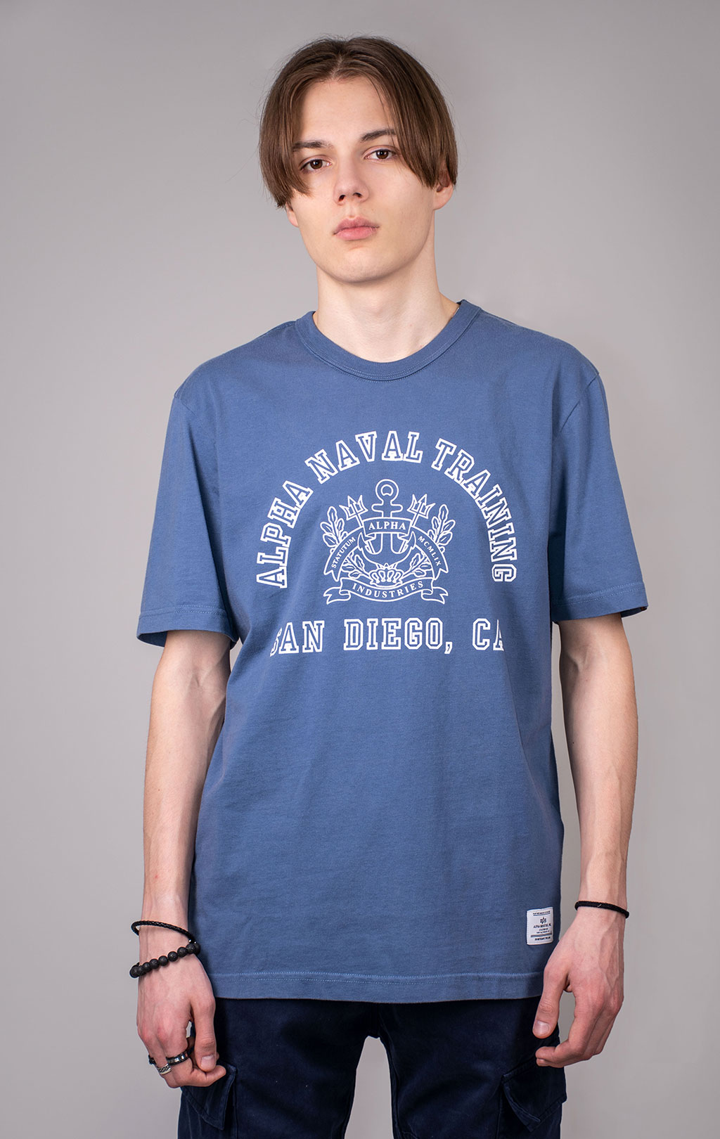 Футболка ALPHA INDUSTRIES ALPHA NAVAL BASE SAN DIEGO TEE SS 24 copen blue 