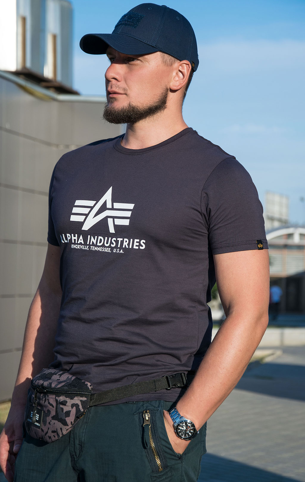 Футболка ALPHA INDUSTRIES BASIC T navy 