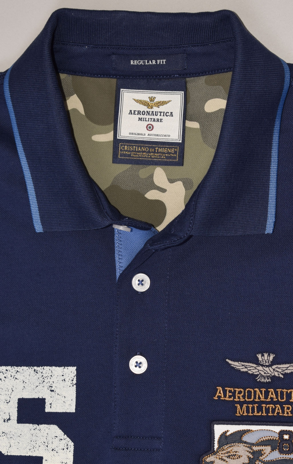 Футболка-поло AERONAUTICA MILITARE SS 23/TR blue (PO 1697) 