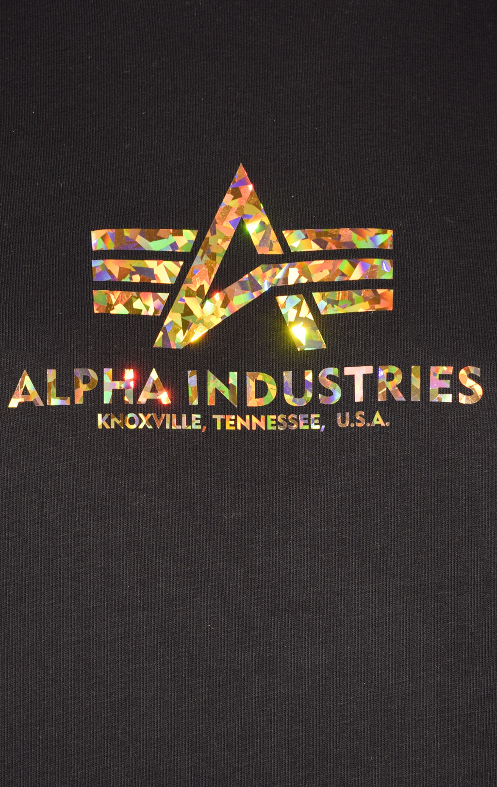 Женская толстовка ALPHA INDUSTRIES NEW BASIC HOODY HOL. PRINT black/gold crystal 