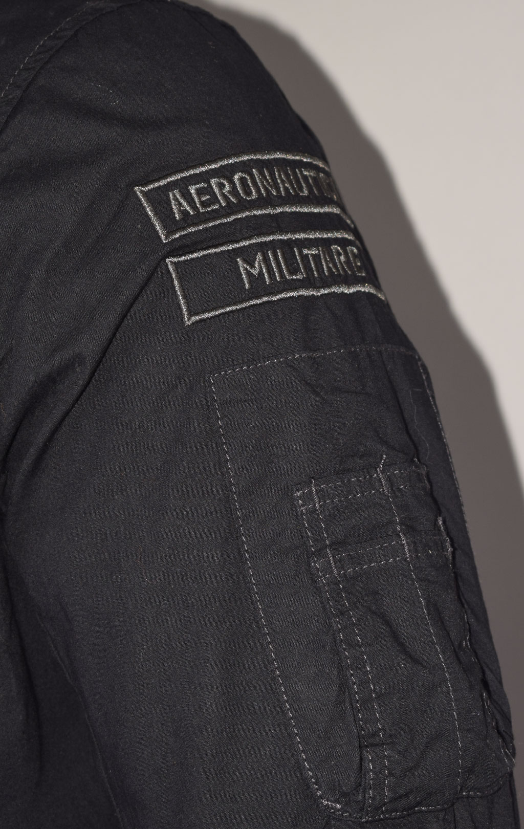 Ветровка-бомбер AERONAUTICA MILITARE big size SS 23 m/TR blue black (AB 2089) 