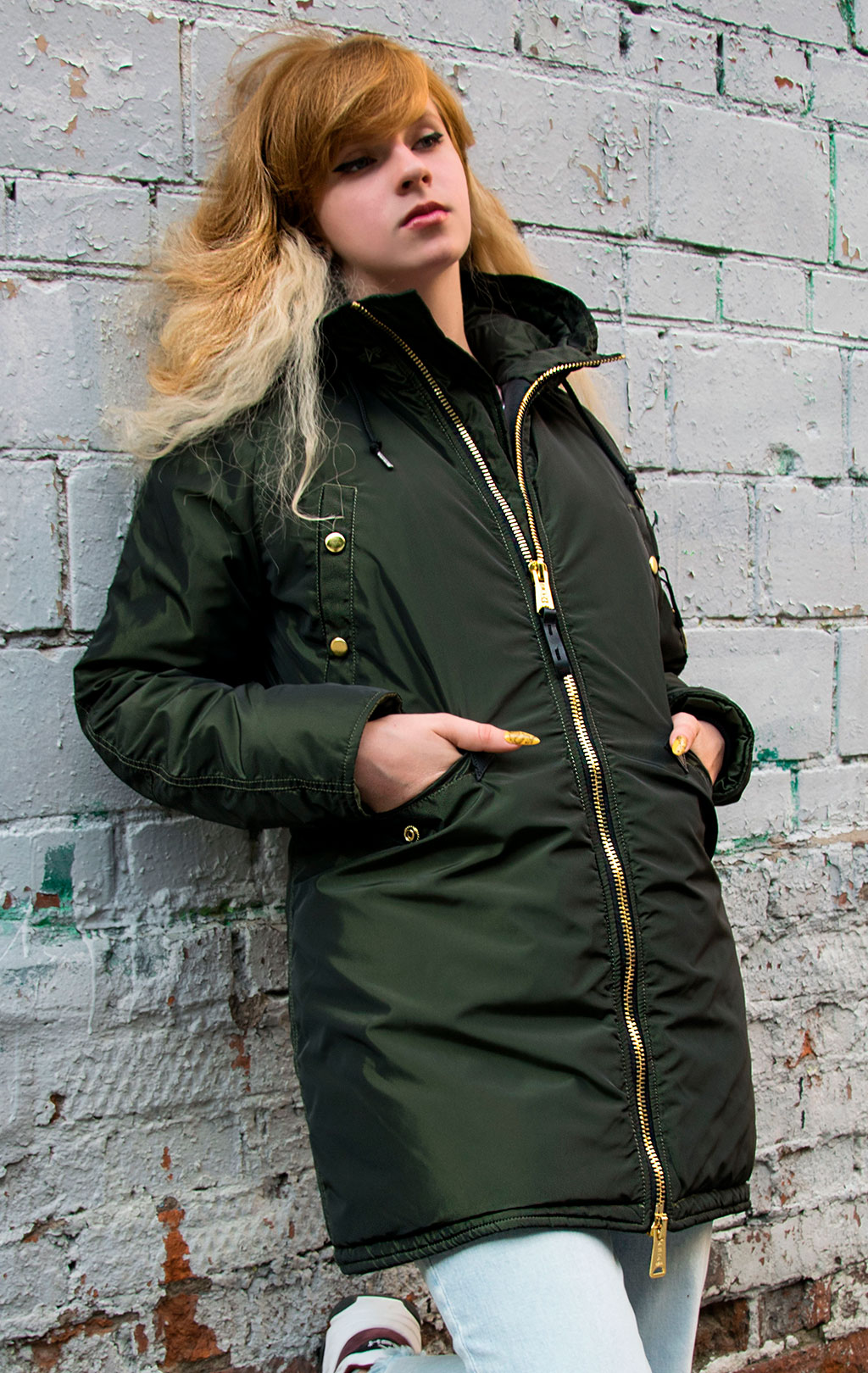 Женская аляска ALPHA INDUSTRIES EXPARKA dark green 