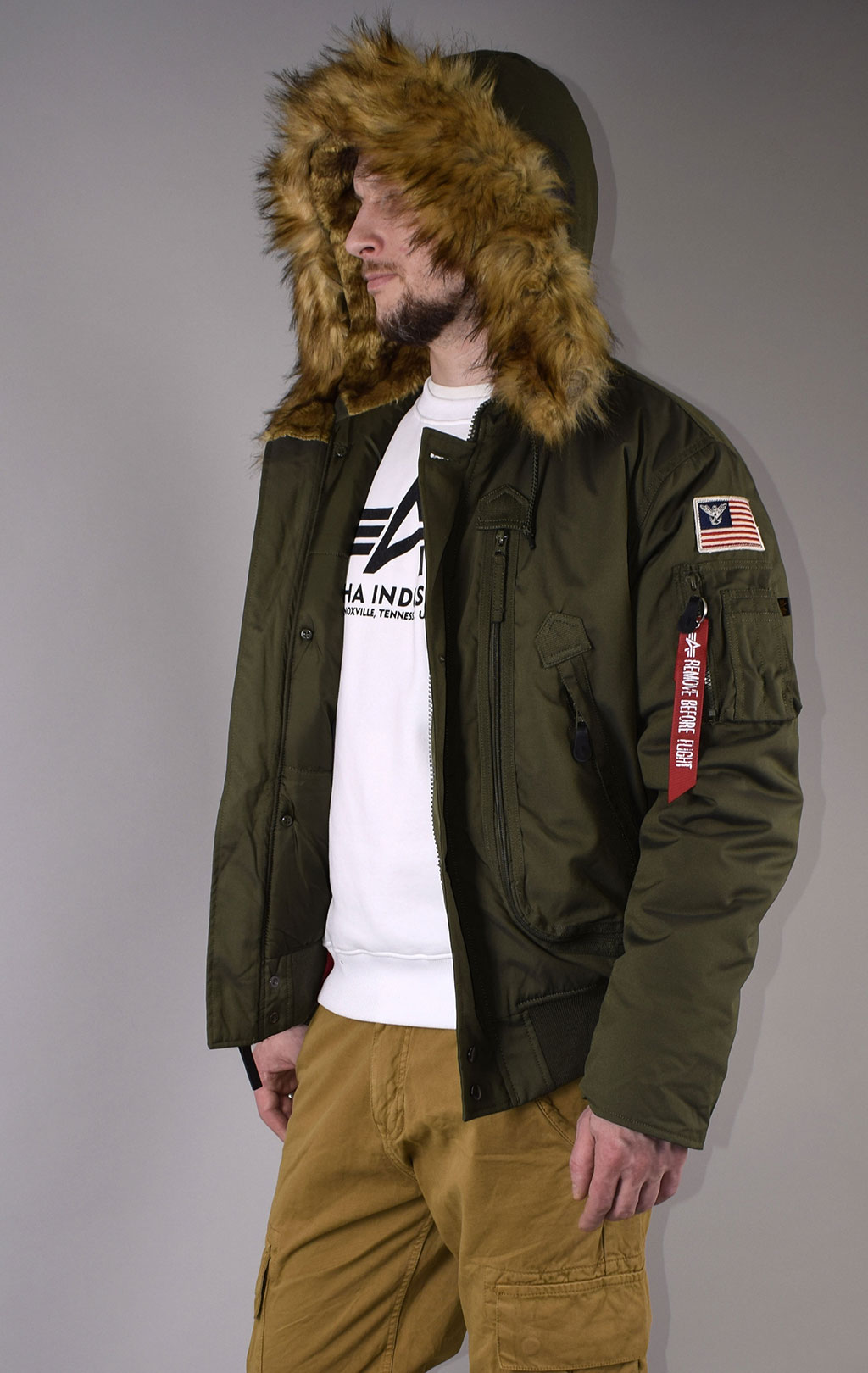 Аляска короткая ALPHA INDUSTRIES POLAR SV dark green 