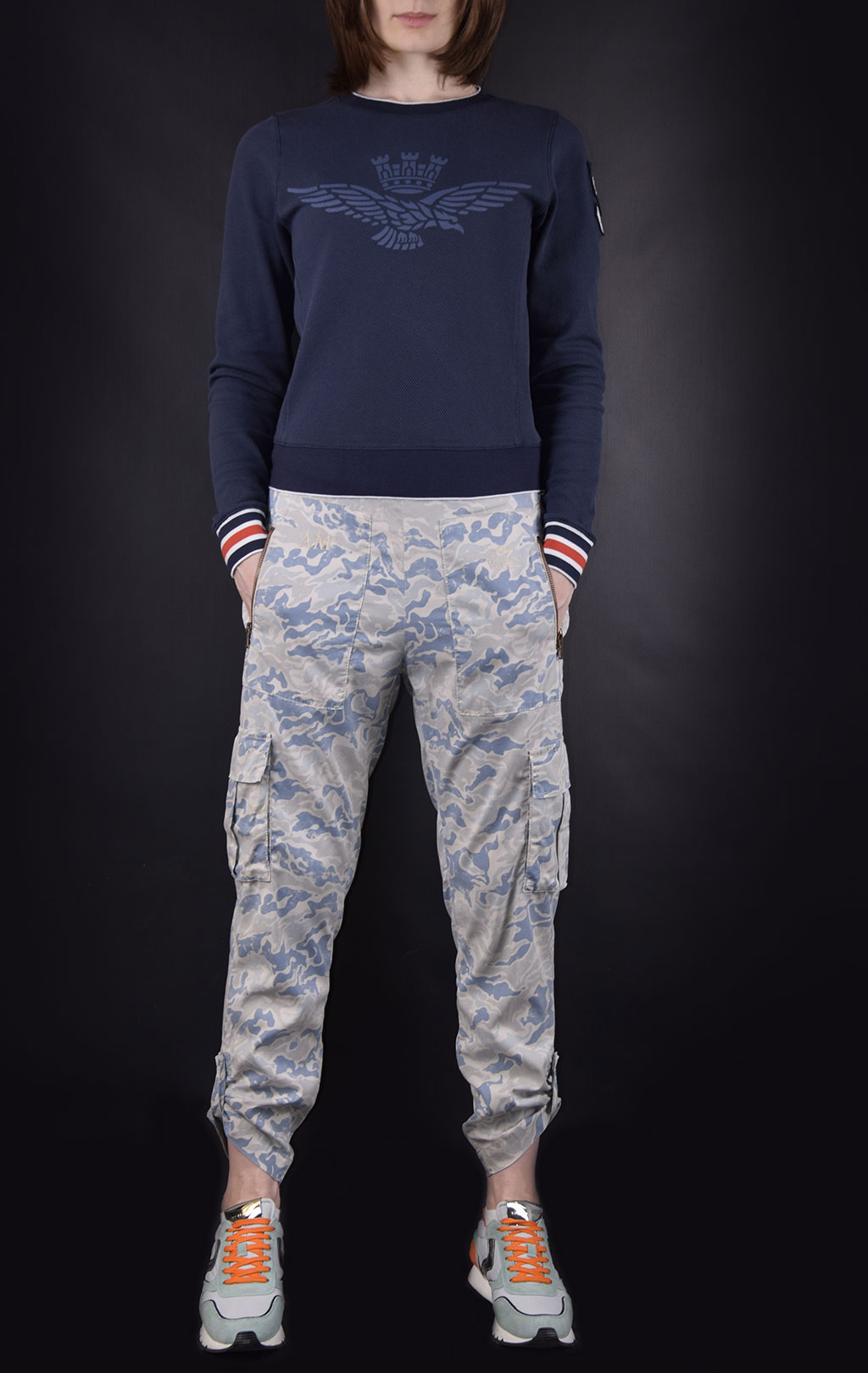 Женский свитшот AERONAUTICA MILITARE SS19 blue navy (FE 1358) 