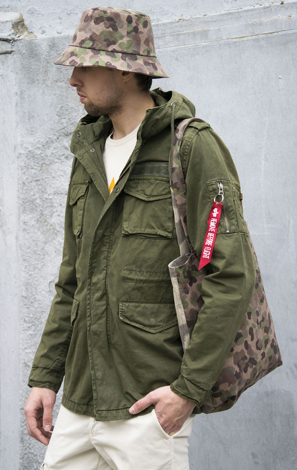 Ветровка ALPHA INDUSTRIES HUNTINGTON HOOD M-65 dark olive 