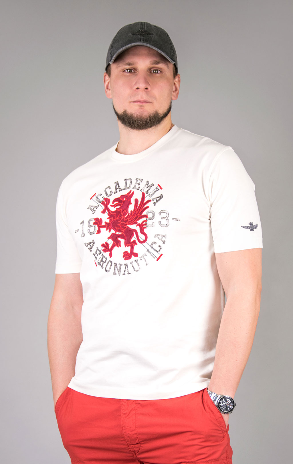 Футболка AERONAUTICA MILITARE CORSO GRIFO SS 24/TR milk white (TS 2202) 