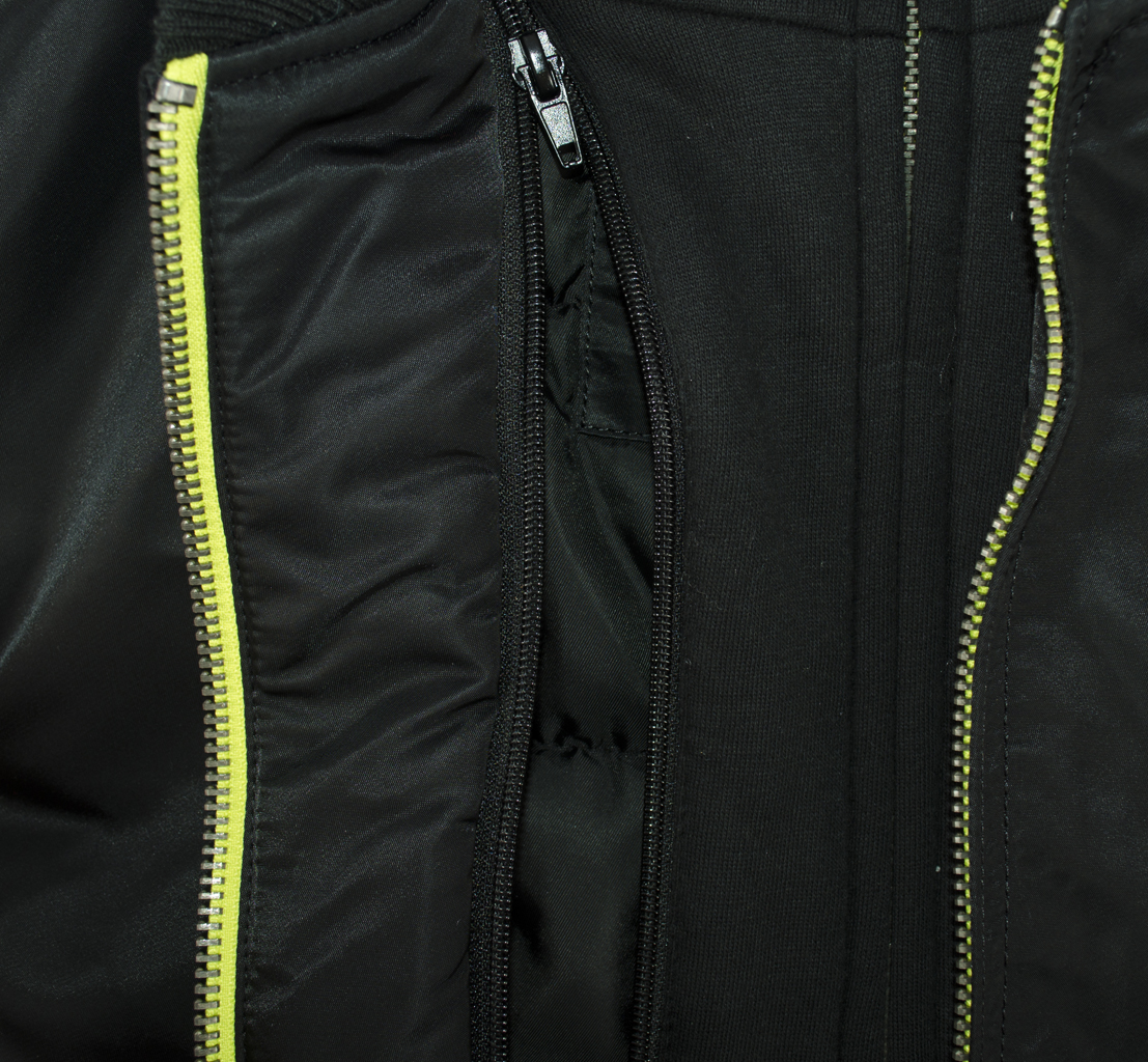 Куртка-бомбер лётная ALPHA INDUSTRIES D-Tec SE MA-1 black/lime 