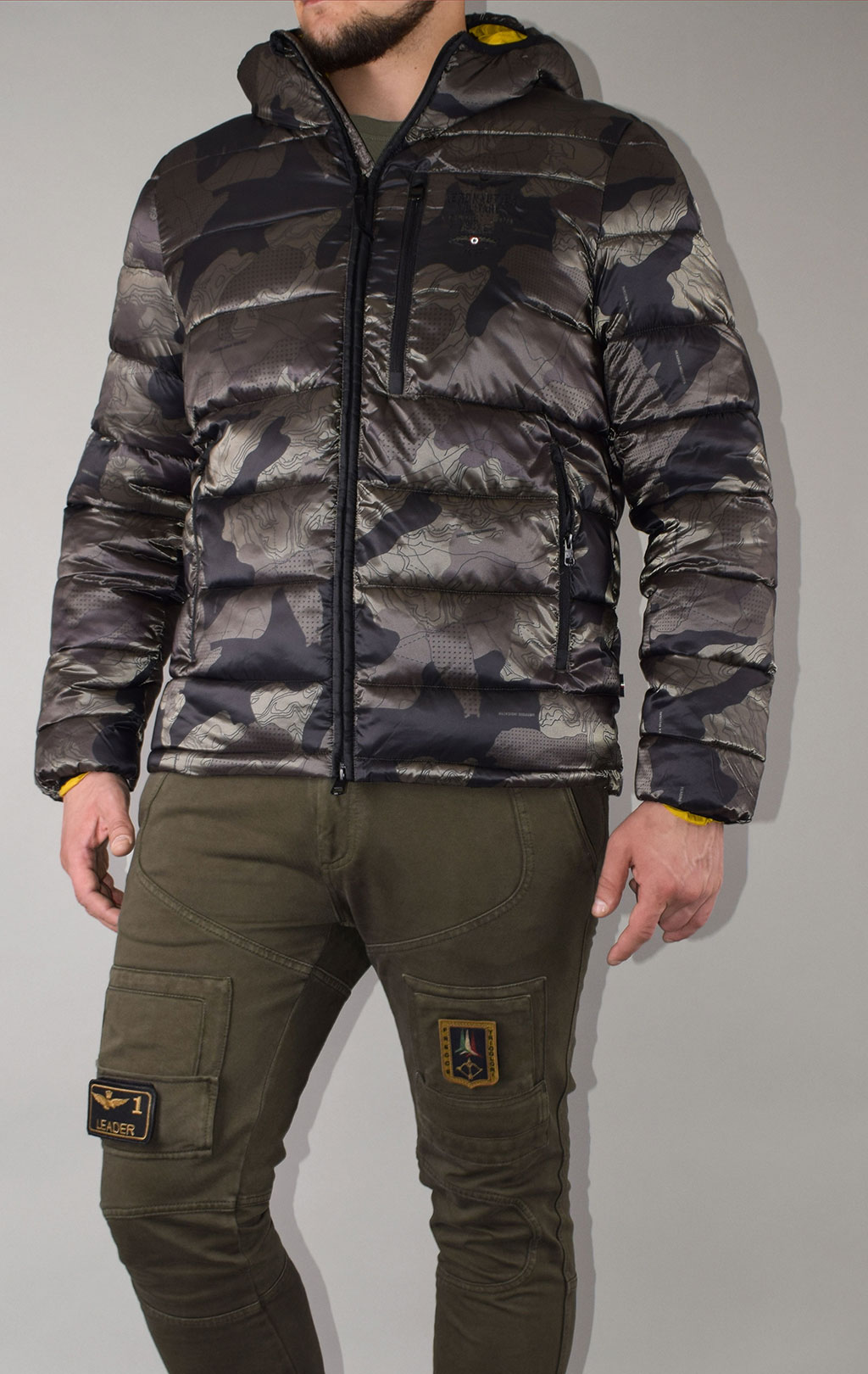 Куртка с капюшоном AERONAUTICA MILITARE FW 20/21/CN camouflage quattro colori (AB 1896) 