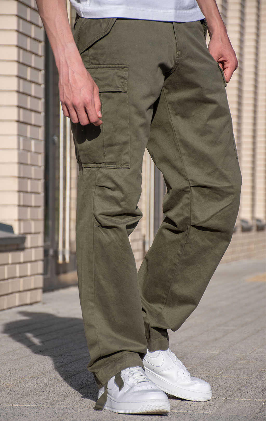 Брюки-карго парашюты ALPHA INDUSTRIES M-65 PANT плотные SS 24 m OG-107 green 