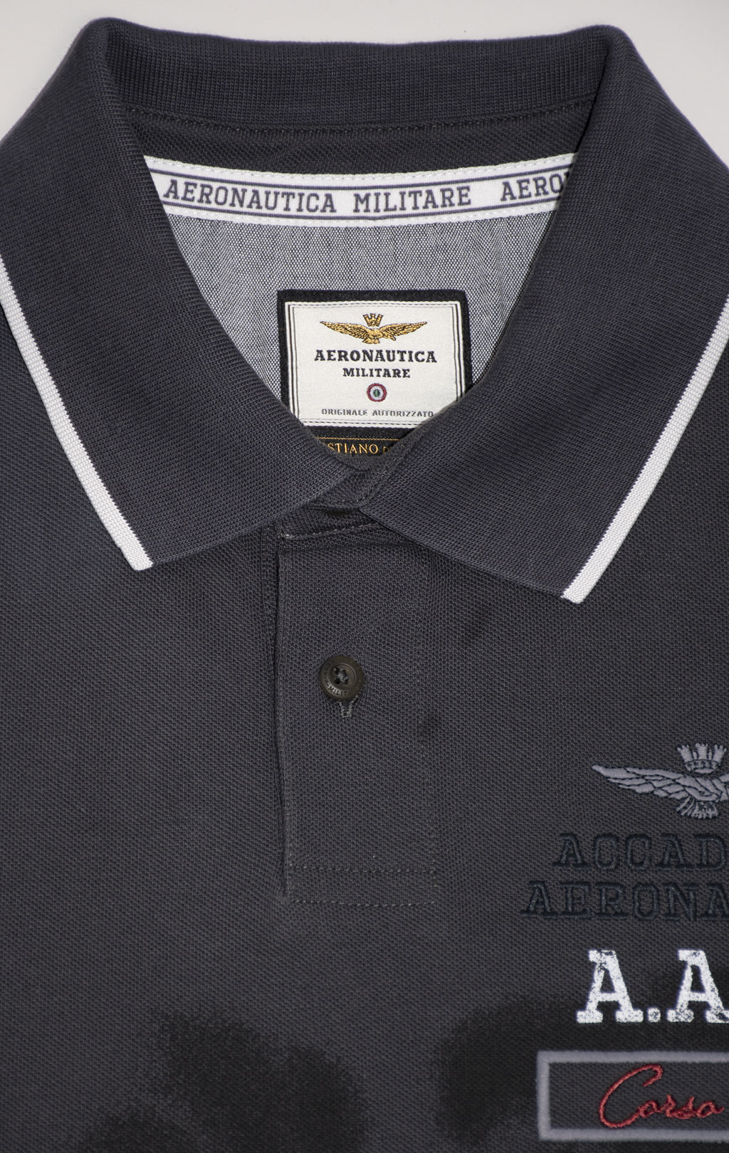 Футболка-поло AERONAUTICA MILITARE GRIFO PRINT SS 24 m/TR anthracite grey (PO 1753) 