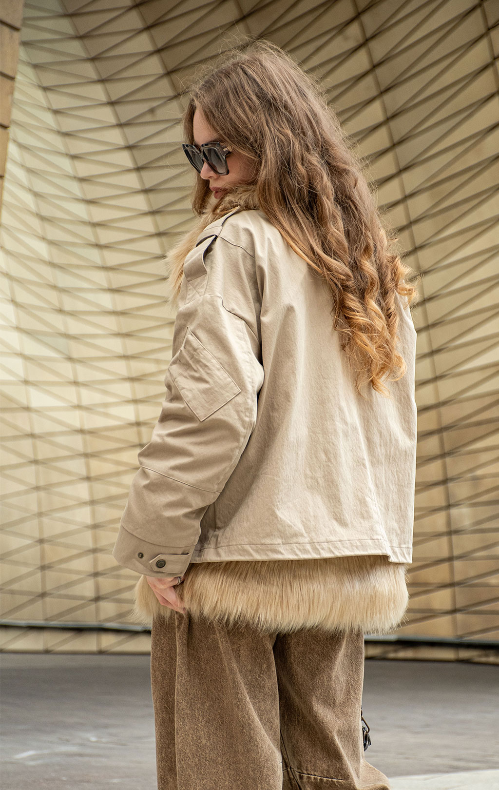 Женская куртка меховая AERONAUTICA MILITARE FW 26/27/CN silver mink (AB 3055) 