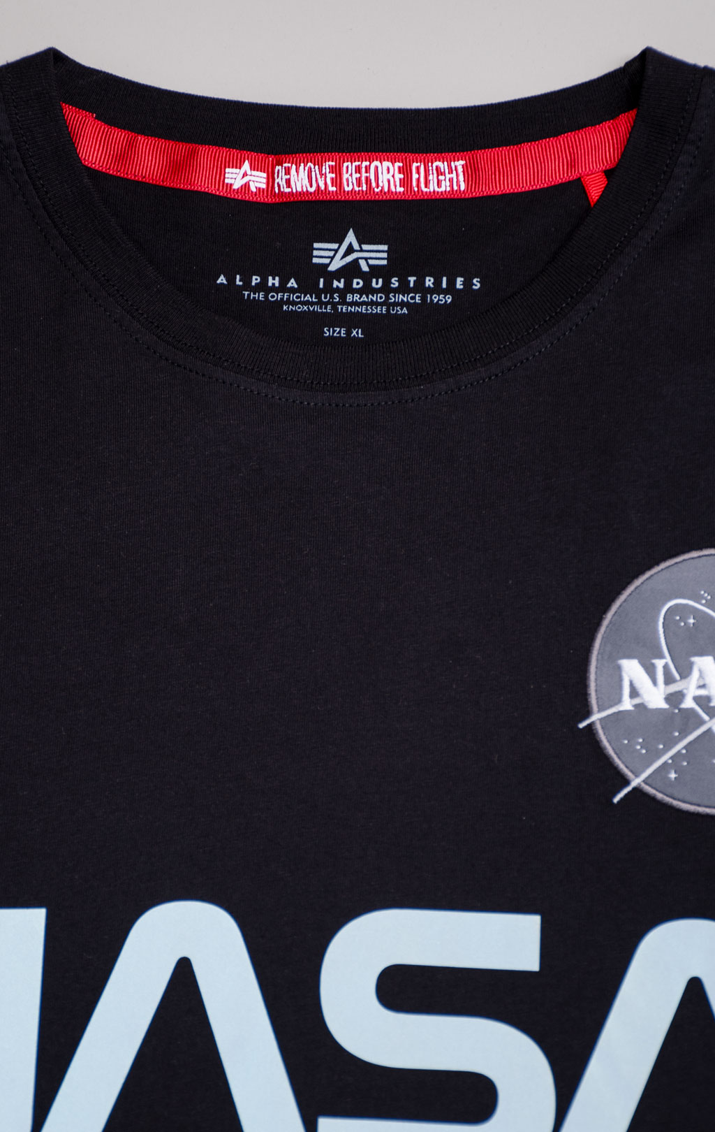 Футболка ALPHA INDUSTRIES NASA Reflective big size black 