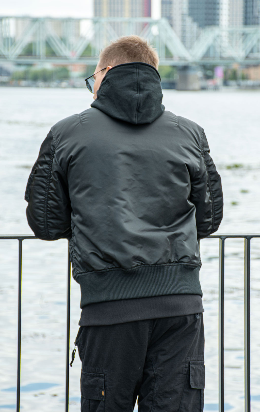 Куртка-бомбер лётная ALPHA INDUSTRIES D-Tec MA-1 black/black 