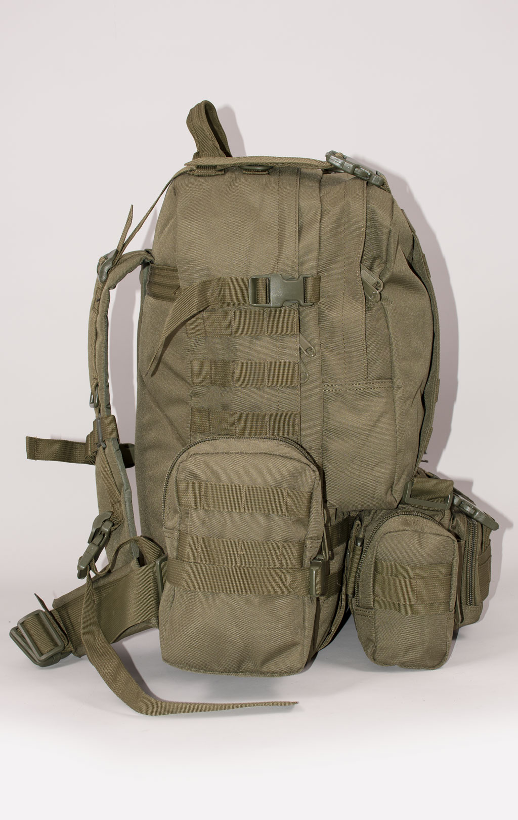 Рюкзак тактический ASSAULT 60L с поясной сумкой + 2 подсумка olive BS-016 Китай