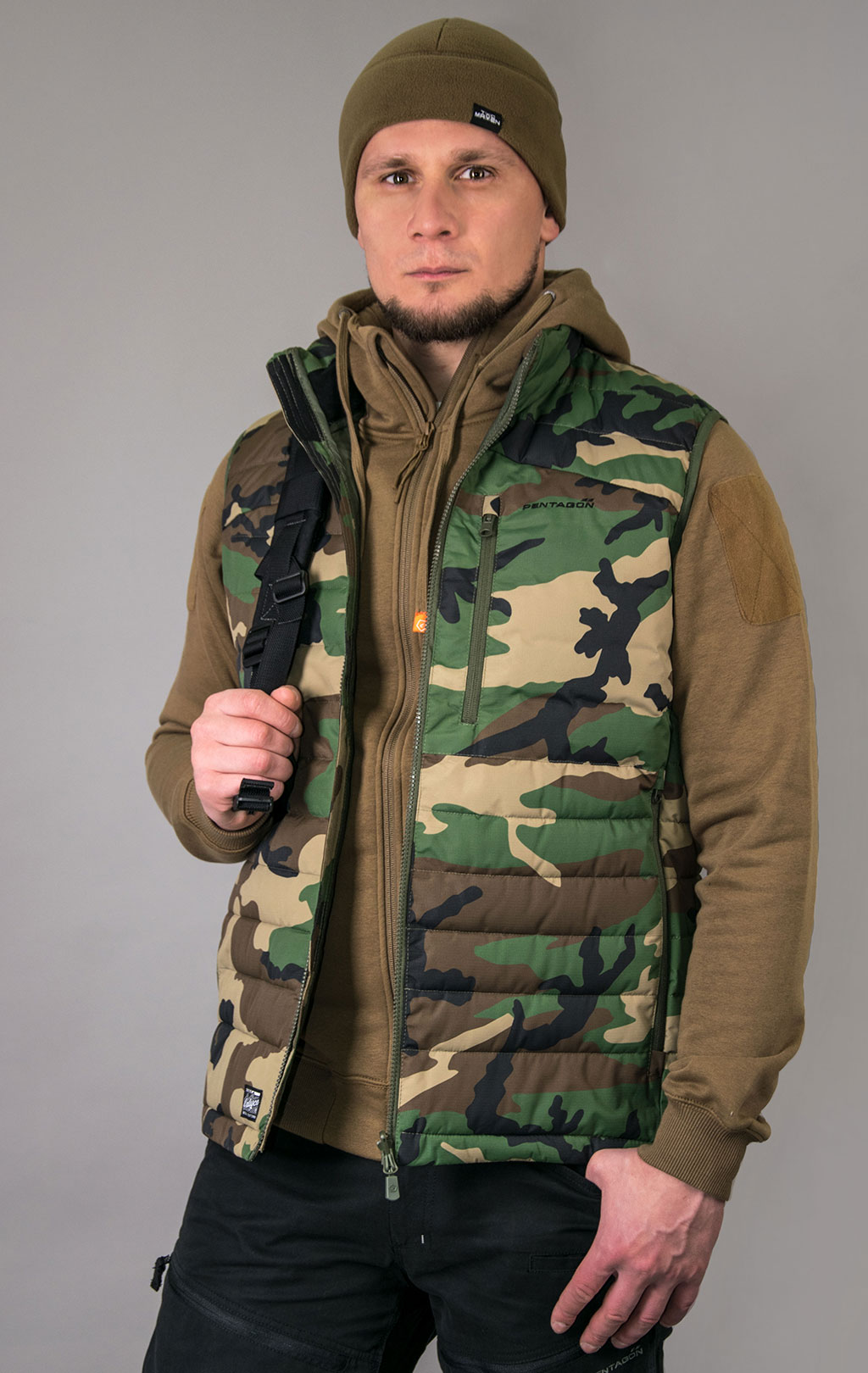 Жилет утеплённый Pentagon ARCADIAN нейлон MJC® SYSTEM camo woodland 04008 