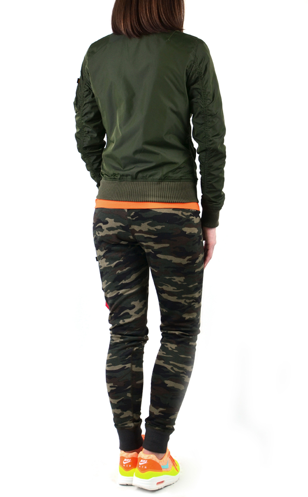 Женская ветровка-бомбер ALPHA INDUSTRIES TT MA-1 dark green 