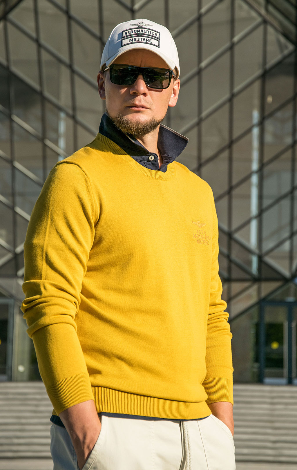 Свитер AERONAUTICA MILITARE FW 23/24/BL yellow (MA 1446) 