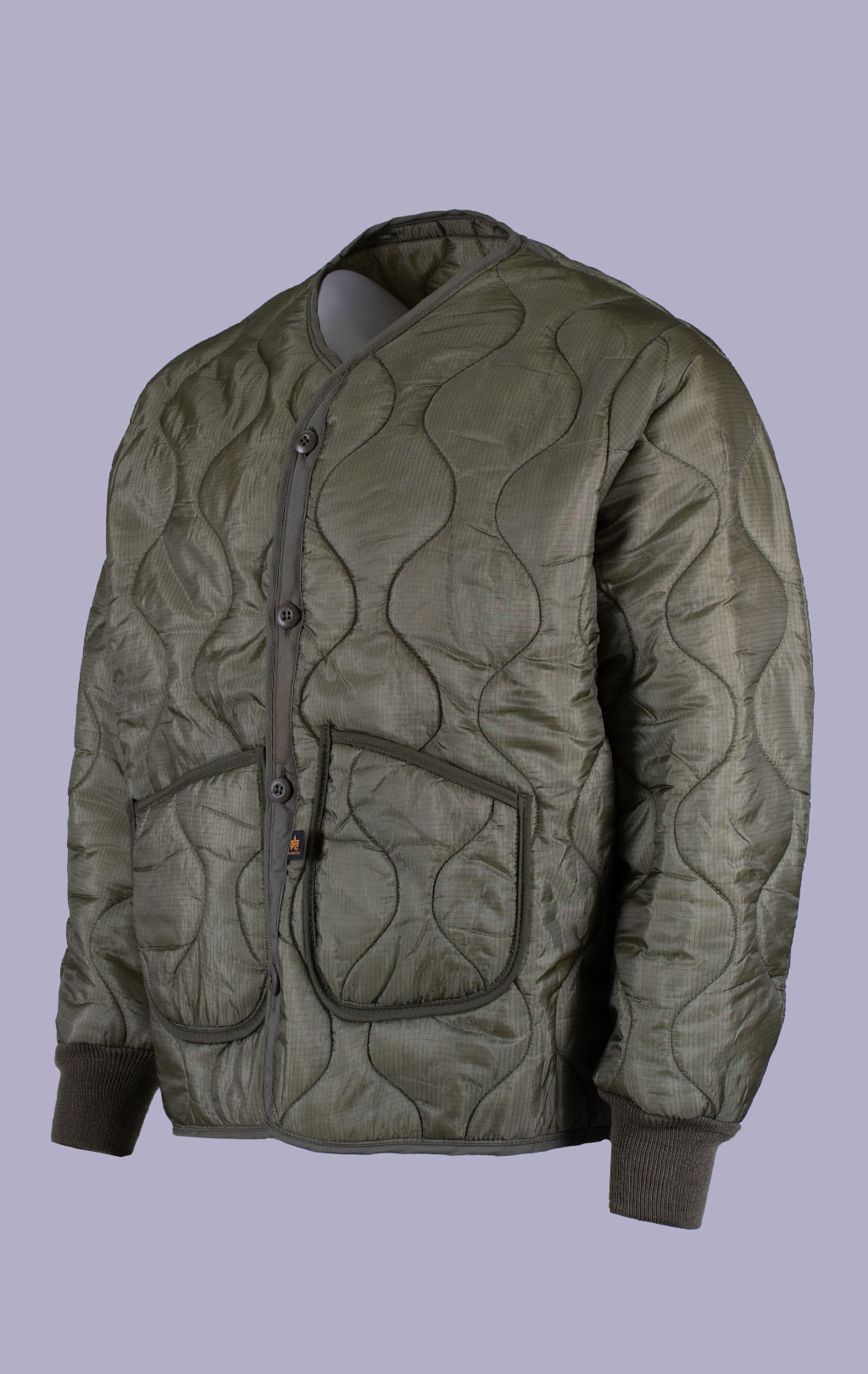 Куртка-подстёжка ALPHA INDUSTRIES M-65 VINTAGE с карманами и манжетами olive drab 