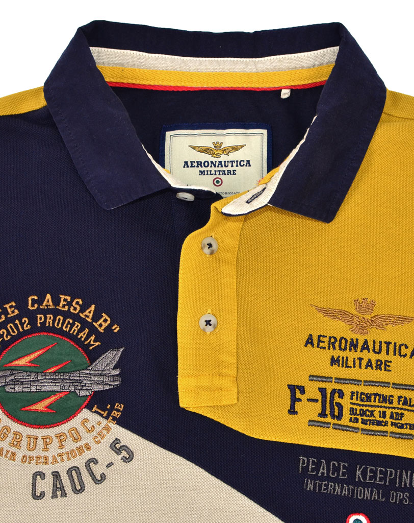 Футболка-поло AERONAUTICA MILITARE blue/giallo/sabbia (PO 1236) 