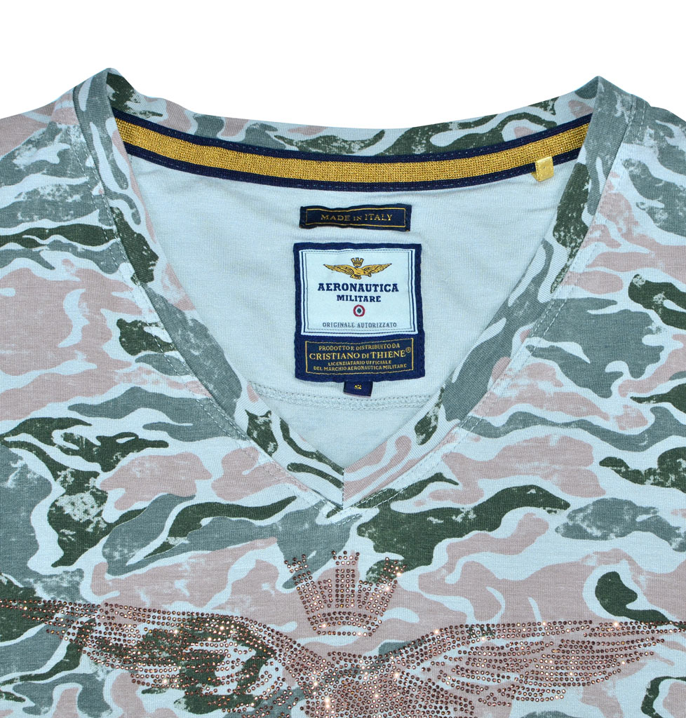 Женская футболка AERONAUTICA MILITARE camouflage rosa (TS 1490) 